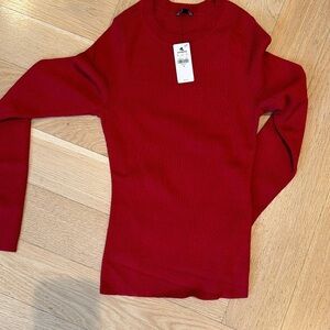 Express Vibrant Red Knit Top